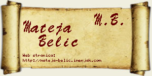 Mateja Belić vizit kartica